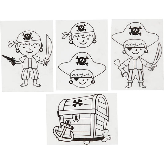 Creativ company vellen krimpfolie met motieven piraten, 4st.