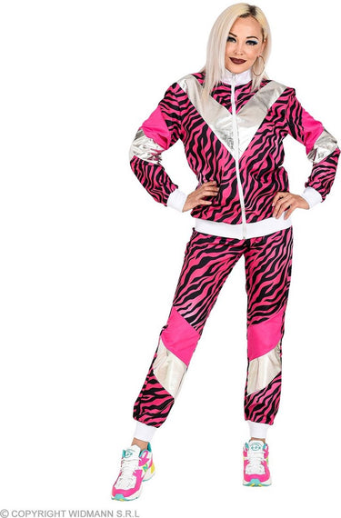 Finidi trainingspak tijger neon roze jaren 80