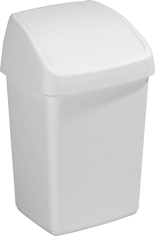 Sunware - delta prullenbak met swingdeksel 10l wit - 24 x 21,5 x 39 cm