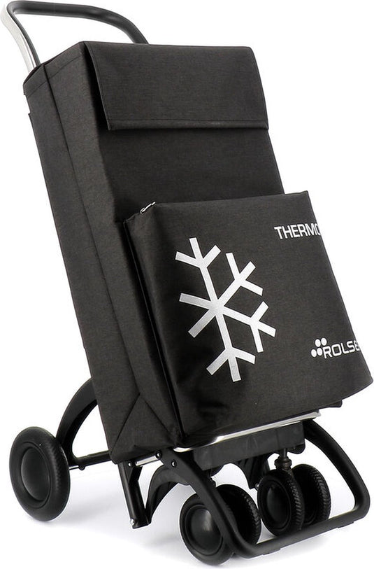 Rolser boodschappentrolley thermo tweed met roterende voorwielen - 4.2 tour - zwart