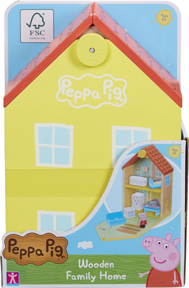 Peppa pig - houten poppenhuis inclusief peppa en meubels - speelfiguur