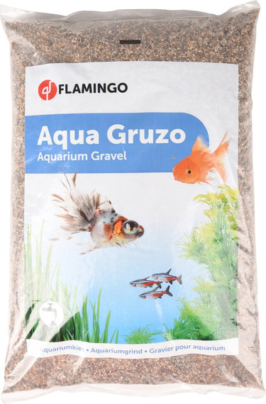 Flamingo aquarium – grind gruzo fijn – aquarium grind – aquariumzand fijn – bruin – 43x27,5x6 cm – 10 kg – gebruiksklaar