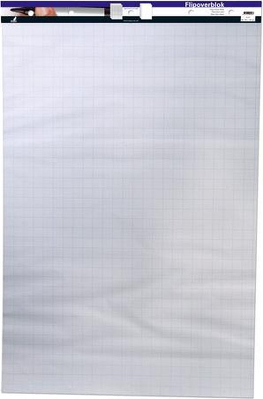 Kangaro flipoverblok - blanco ruit - 65x100cm - met micro perforatie - 50 vel - dubbelzijdig - 65100