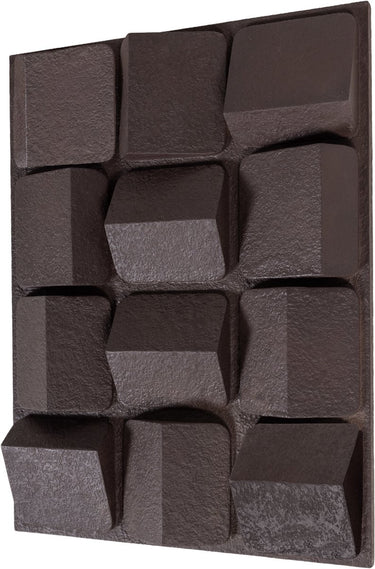 Woood axis wanddeco - betonlook - bruin - 81x61x9