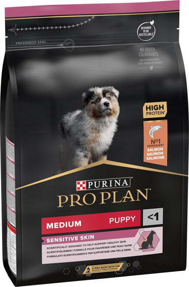 Pro plan puppy medium sensitive skin - honden droogvoer - zalm - 3 kg