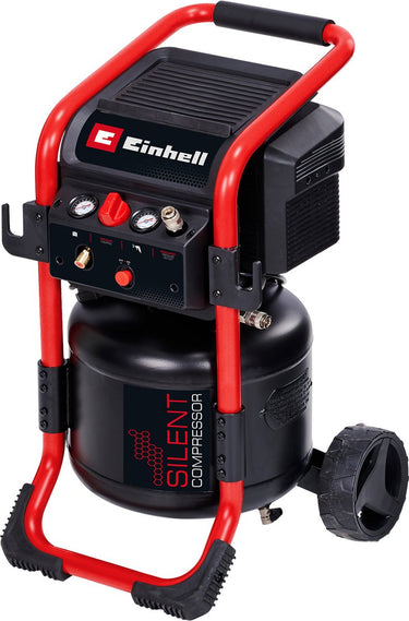 Einhell elektrische compressor te-ac 240 24 silent - 1500 w - 10 bar - 24 l tank - aanzuigcapaciteit: 240 l min - 70 db (stiller dan normale compressoren) - olievrij