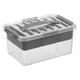 Sunware q-line opbergbox 6l met inzetbak - 30x20x14.5 cm - transparant
