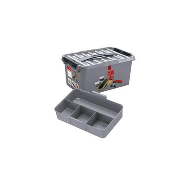 Sunware q-line schoenpoetsdoos met inzet 6l - 30x30x14.7 cm - metaal zwart