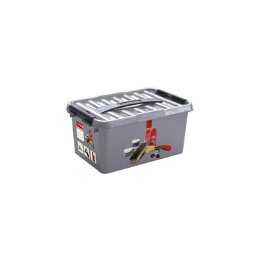 Sunware q-line schoenpoetsdoos met inzet 6l - 30x30x14.7 cm - metaal zwart