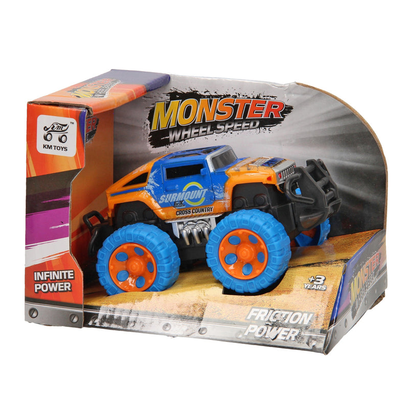 Load image into Gallery viewer, Monster car tweekleurig met frictie
