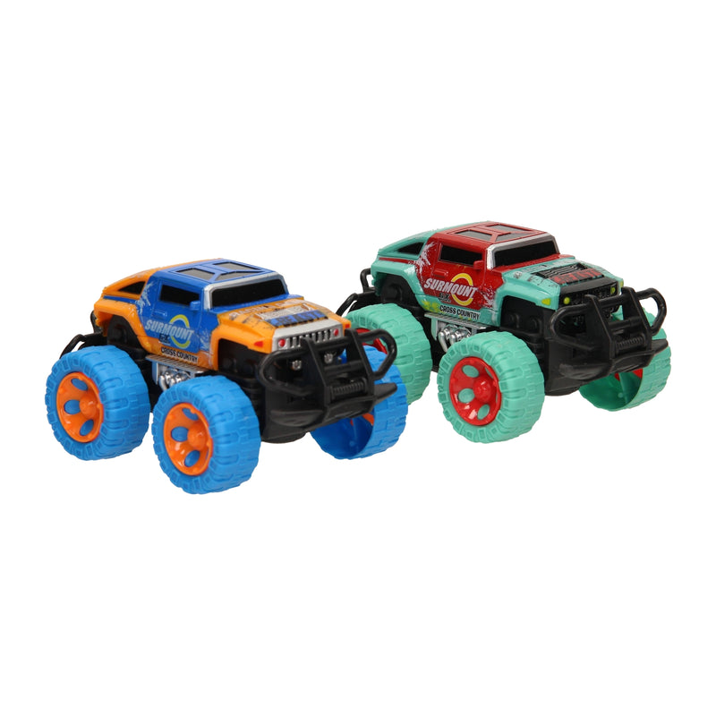 Load image into Gallery viewer, Monster car tweekleurig met frictie

