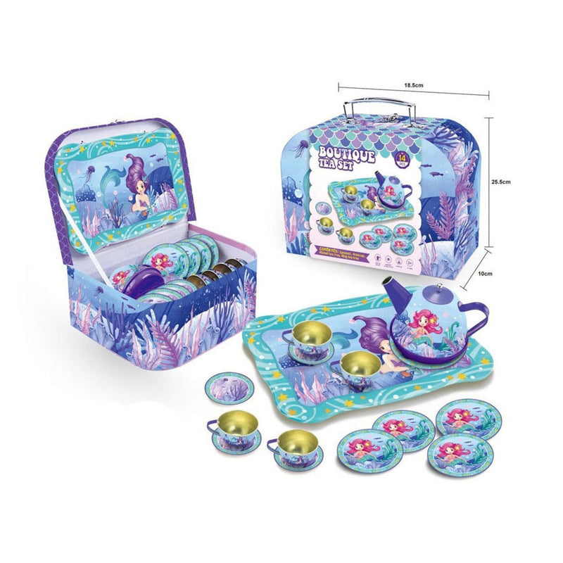 Load image into Gallery viewer, Lobbes speelgoed bv mermaid theeservies in picknickkoffer

