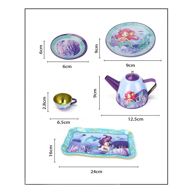 Load image into Gallery viewer, Lobbes speelgoed bv mermaid theeservies in picknickkoffer
