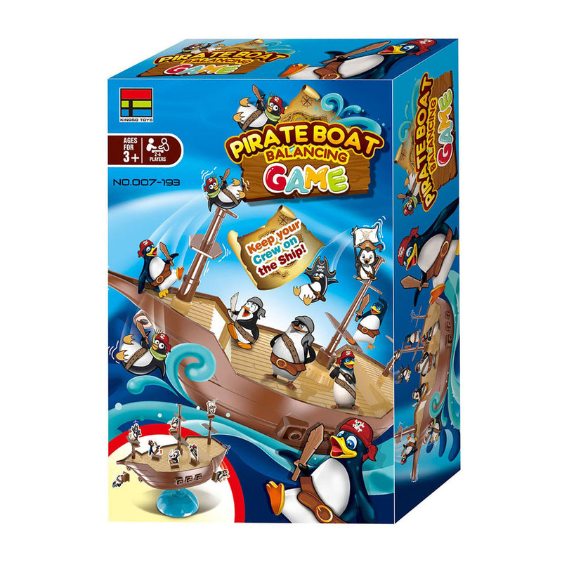 Load image into Gallery viewer, Lobbes speelgoed bv lobbes balansspel piratenboot - spannend kinderspel met pinguïns.
