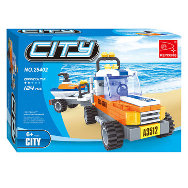 Lobbes speelgoed bv lobbes bouwset strand reddingsdienst truck jetski 124-delig speelgoed.