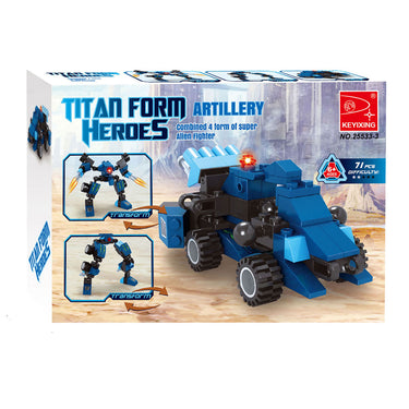 Lobbes speelgoed bv lobbes bouwset transformeerbare robot titan blauw 71-delig speelgoed.