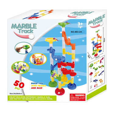 Lobbes speelgoed bv lobbes knikkerbaan speelgoed kleurrijk 50-delig creatief bouwen.