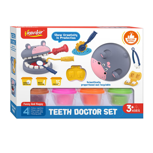 Kleiset nijlpaard naar tandarts 4 kleipotjes