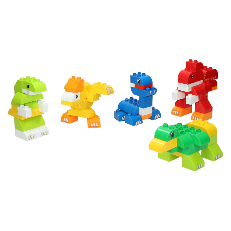 Load image into Gallery viewer, Lobbes blokjes bouwset dino in opbergbox - 84dlg.
