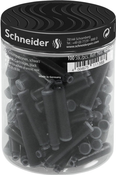 Schneider schrijfwaren schneider inktpatronen - 100 stuks - zwart - s-6801