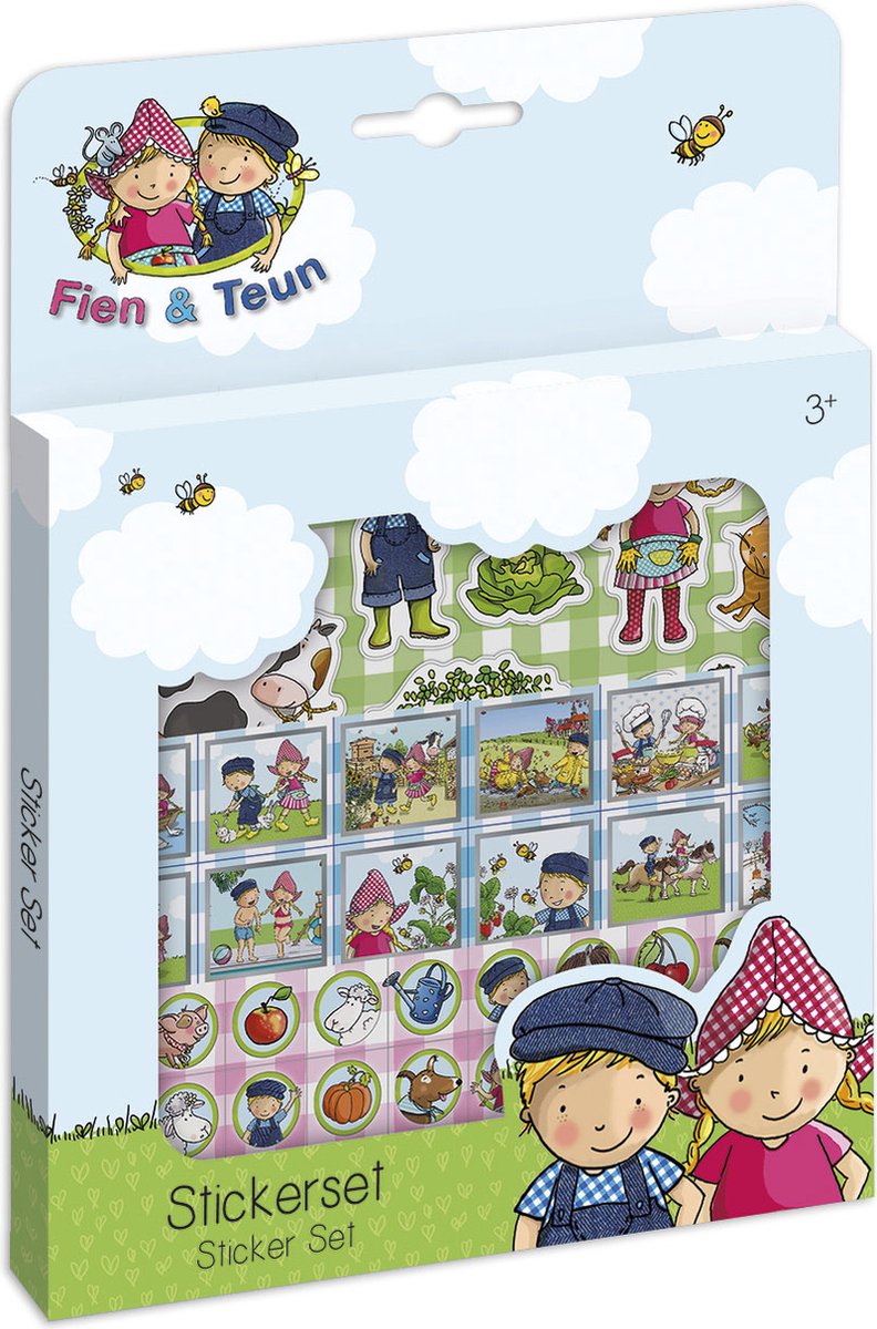 Load image into Gallery viewer, Bambolino fien teun stickers - 3 stickervellen met speelachtergrond - creatief speelgoed - boerderij - toys - vanaf 3 jaar
