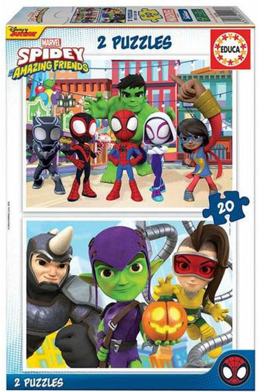 Educa - puzel - 2 x 20 stuks - spidey his amazing friends