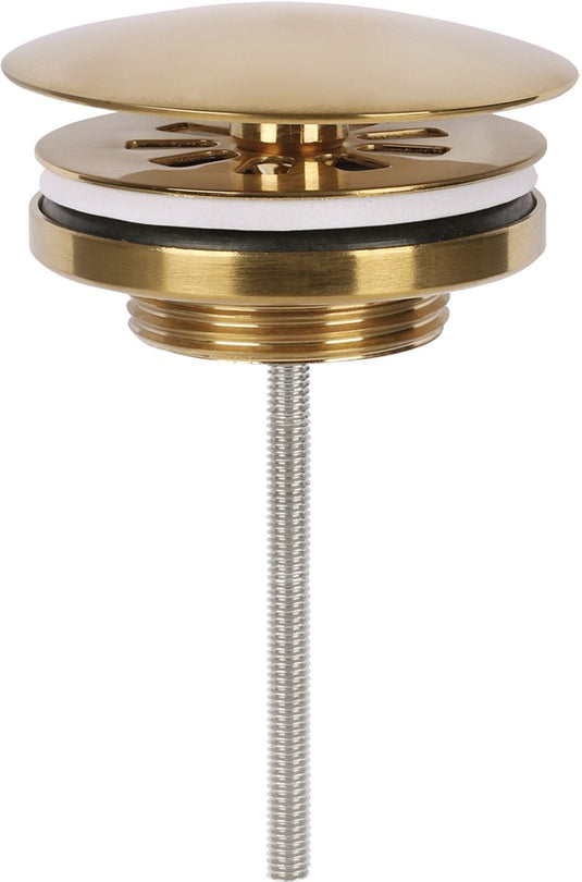 Differnz afvoerplug mat goud â€“ always open â€“ ã˜ 72 mm â€“ met schroef
