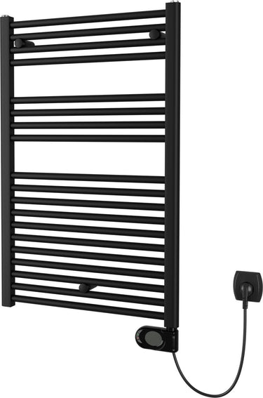 Plieger elba elektrische handdoekradiator – handdoek verwarmer – met klokthermostaat – 94.2 cm x 60 cm – 500 watt – mat zwart