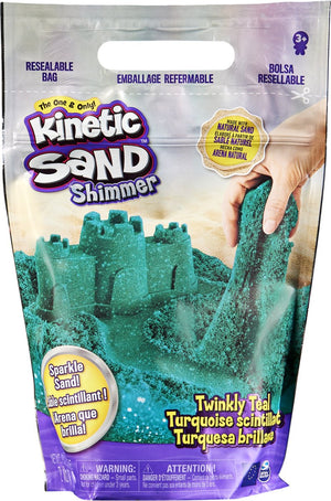 Kinetic sand - sprankelend blauwgroen natuurlijk glinsterend zand - 907 g origineel - sensorisch speelgoed