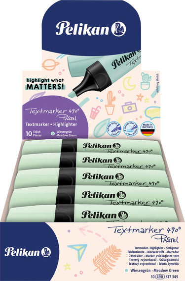 Pelikan textmarker 490 - markeerstift - pastel groen - 10 stuks