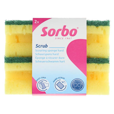Sorbo schuurspons hard met greep 11,5x6,5x4,5 set a 2 stuks
