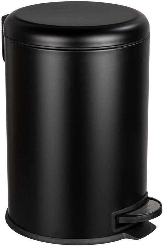 Wenko pedaalemmer leman easy-close 20 liter mat zwart - easy close deksel - afvalemmer - prullenbak - afvalbak - vuilbak - vuilnisbak