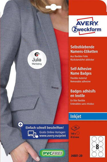 Avery naambadge-etiketten zweckform j4881-20