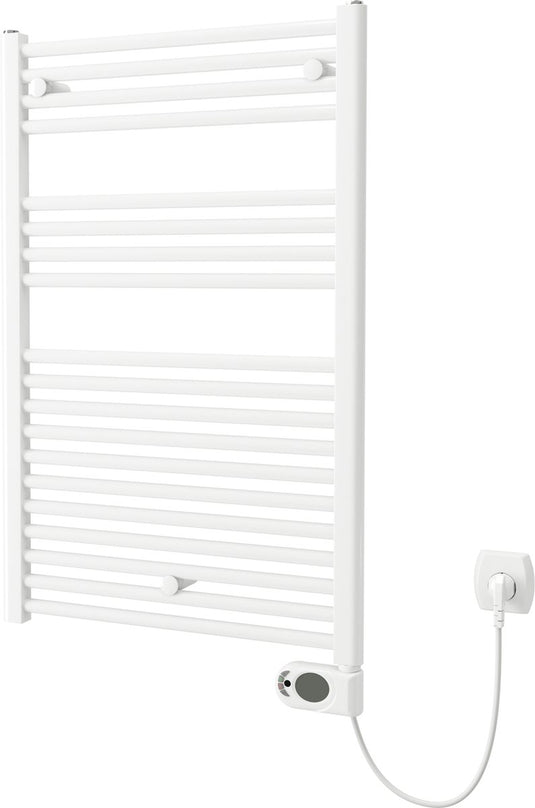 Plieger elba elektrische handdoekradiator – handdoek verwarmer – met klokthermostaat – 94.2 cm x 60 cm – 500 watt – wit