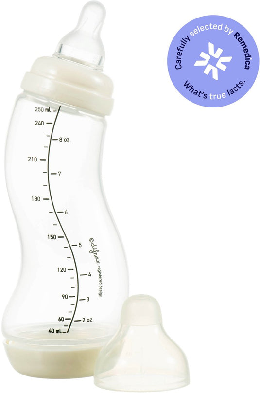 Difrax babyfles natural - 250 ml - crème - 1 stuk - s-fles - anti koliek