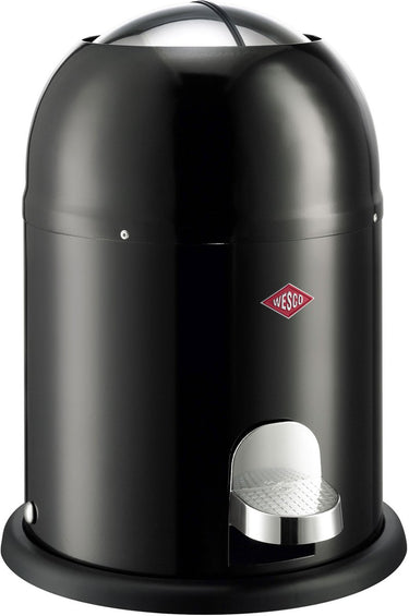Wesco mini master cosmetica-emmer in de kleur zwart, gepoedercoat staalplaat, inhoud 6 liter, kunststof binnenemmer, voetpedaal