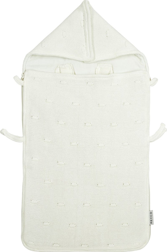 Meyco baby knots voetenzak - offwhite - 40x82cm