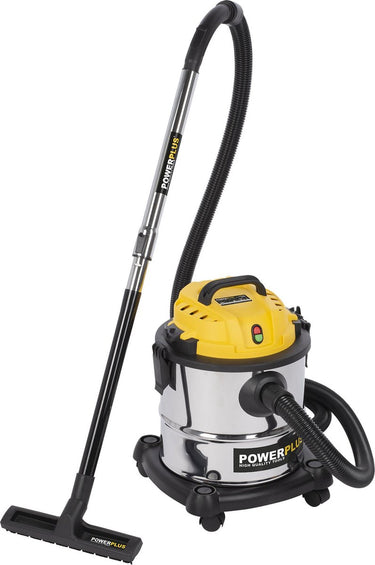 Powerplus elektrische stofzuiger nat-droog powx3230 - 1200w stofzuiger auto, tapijt, zuig- blaasfunctie - 20l tank - met 4 acc.