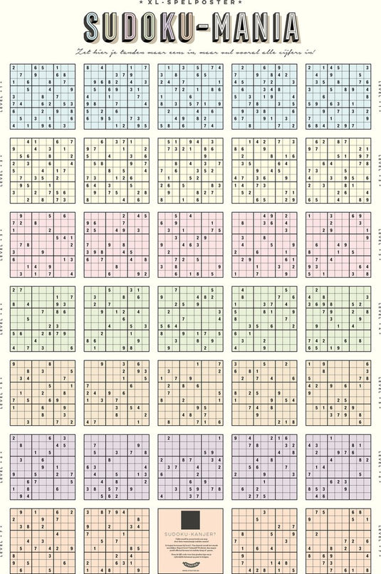 Stratier xl spelposter - sudoku-mania