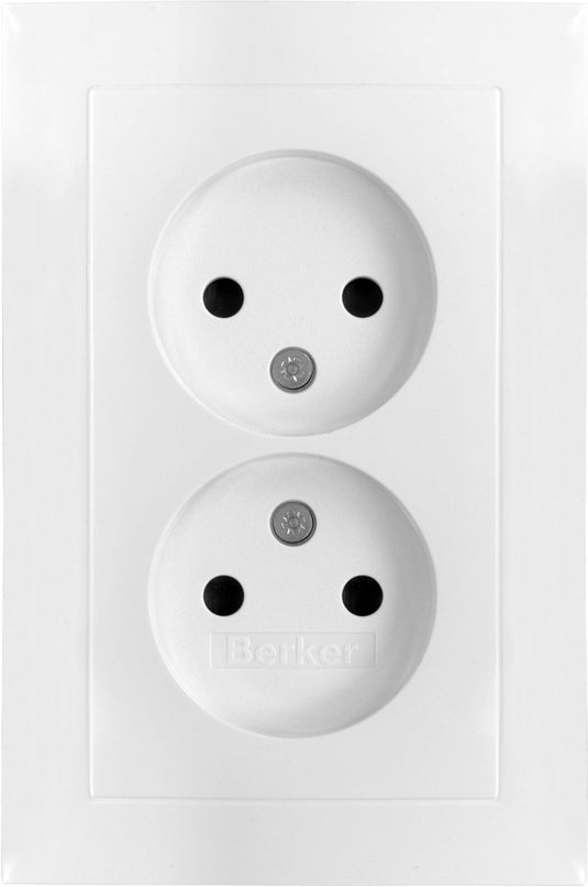 Berker s1 contactdoos - inbouw - 2-voudig - polarwit