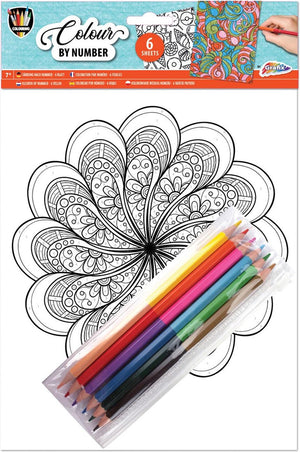 Grafix kleuren op nummer: mandala