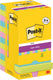 Post-it super sticky notes 654-sscos-p8+4 76x76 mm effen blauw, groen, roze
