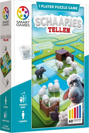 Smartgames schaapjes tellen - 60 opdrachten - logisch denkspel vanaf 7 jaar - compact reisspel solospel