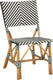 Mica decorations mandox bistrostoel - l45,5 x b57 x h89 cm - rotan - zwart, wit