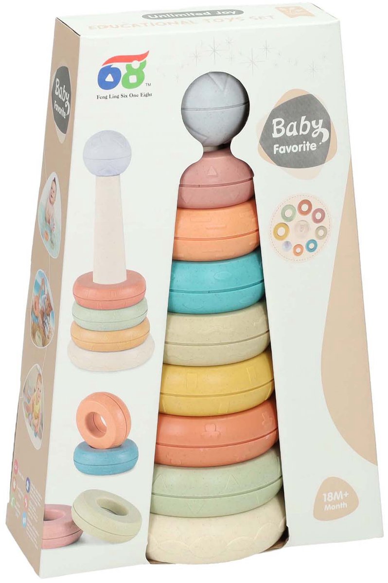 Load image into Gallery viewer, Lobbes speelgoed bv baby stapeltoren pastel
