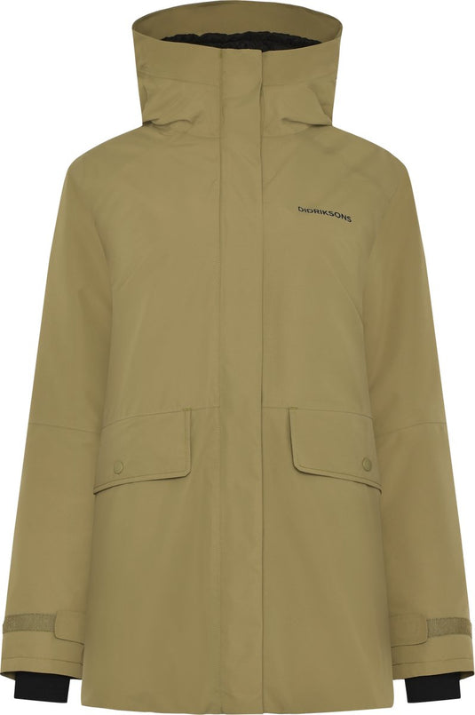 Didriksons tuva wns parka dames outdoorjas - olive green