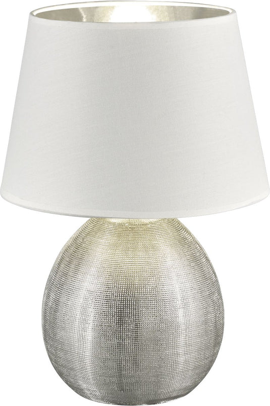Rl live your light reality luxor - tafellamp - zilver - excl. 1x e27 4,9 w - snoerschakelaar