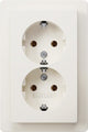 Berker q1 wandcontactdoos - inbouw - 2-voudig - randaarde - belastbaar tot 2300 watt - polarwit