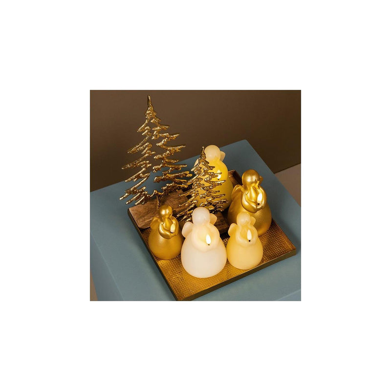 Afbeelding laden in galerijviewer, Countryfield lyon led kaars engel s goud 7x7x11,5cm
