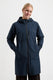 Bbb cycling regenjas dames waterdicht - rainshield parka - 10 tot 20 °c - ventilerend - lang model fietsjas unisex - donker blauw - s - bbw-471